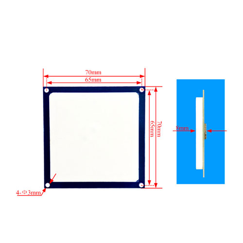 Ăng-ten phân cực tròn bằng gốm tích hợp sẵn 900M 60 Ăng-ten đầu cuối cầm tay băng tần UHF VSWR độ lợi cao 3